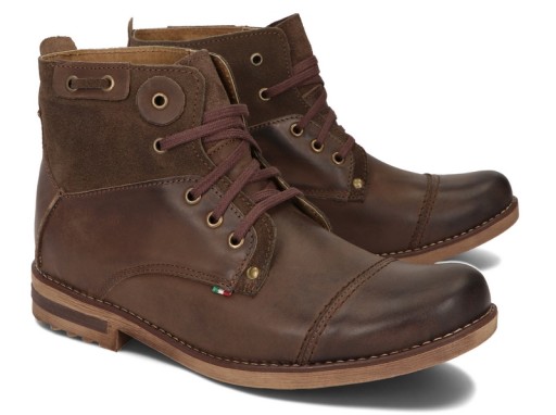 BUTY MĘSKIE SZTYBLETY OCIEPLANE SKÓRA 812 BRĄZ 41