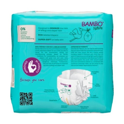 Подгузники Bambo Nature 1 для новорожденных 2-4кг, 22 шт.