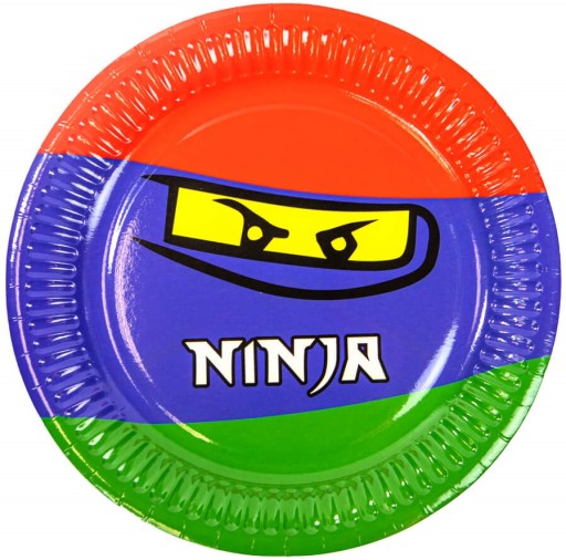 TALERZYKI URODZINOWE JEDNORAZOWE NINJA NINJAGO URODZINY 6szt