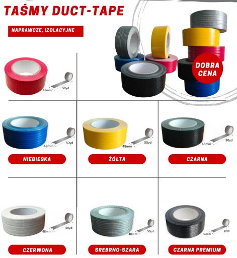 TAŚMA NAPRAWCZA DUCT TAPE TKANINOWA 48mmX50yd KLOG