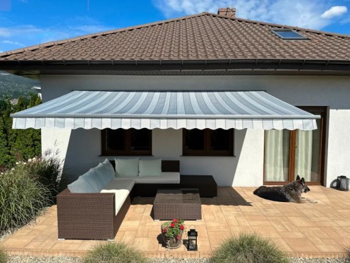 Markiza tarasowa ANTRACYT 200x150 Szare Pasy STD