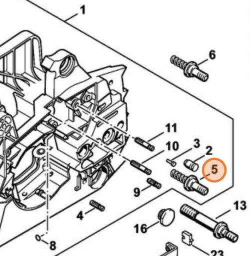 SZPILKA PROWADNICY KRÓTKA STIHL 029 039 ORYGINAŁ