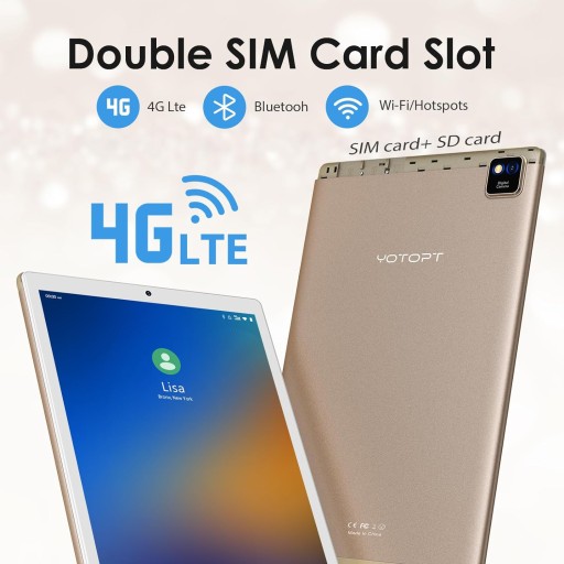 Планшет 10,1 дюйма, восьмиядерный процессор, 4 ГБ, 64 ГБ, Android 12.0, 4G LTE, Wi-Fi-клавиатура