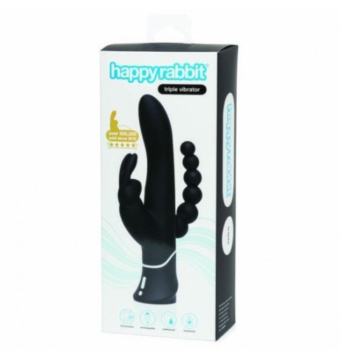 Вибратор - Happy Rabbit Triple Curve, черный