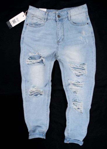 Włoskie jeansy BOYFRIEND dziury BAGGY Italy 36 S