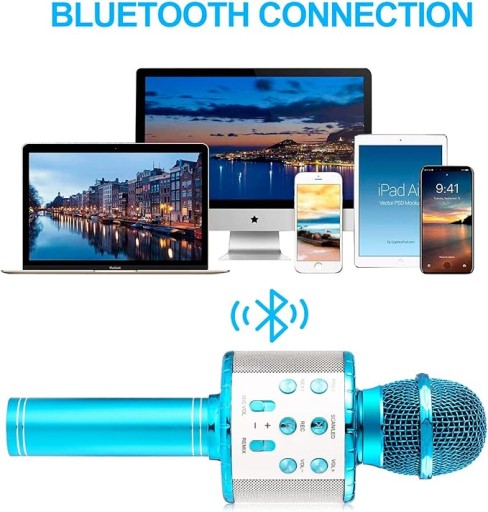 БЕСПРОВОДНОЙ BLUETOOTH МИКРОФОН FEDE WS-858L, СИНИЙ
