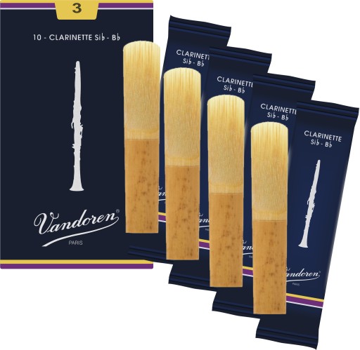Трость для кларнета Bb 3 Vandoren Classic Blue CR103 НАБОР из 4 предметов