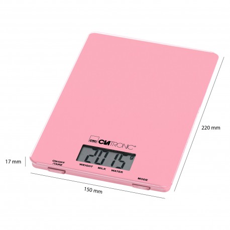 ТОЧНЫЕ КУХОННЫЕ ВЕСЫ CLATRONIC KW 3626 РОЗОВЫЕ