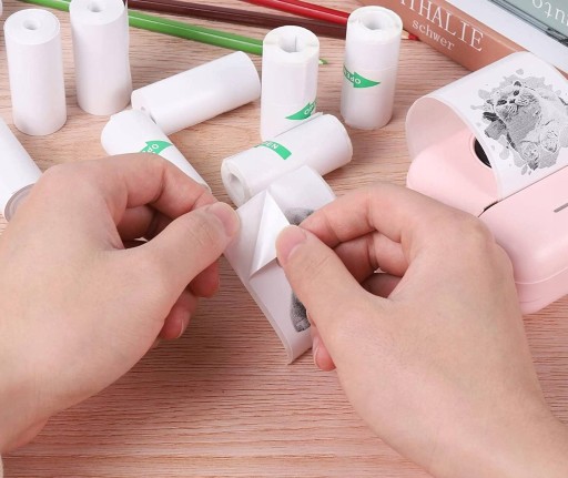 5x PAPIER SAMOPRZYLEPNY DO MINI DRUKARKI DRUKUŚ