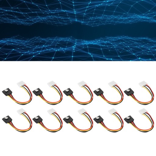 Кабели SATA, 10 шт., большие, 4-15-контактные IDESATA