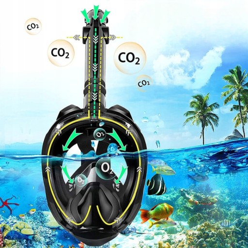 Профессиональная полнолицевая маска для подводного плавания OceanX S/M