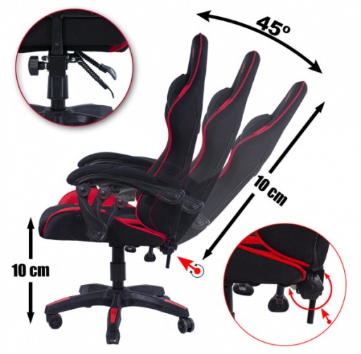 Fotel obrotowy biurowy gamingowy krzesło do biurka Alcantara odchylany XL