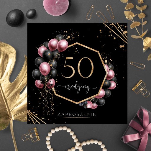 Zaproszenia na 50 Urodziny Koperta D11