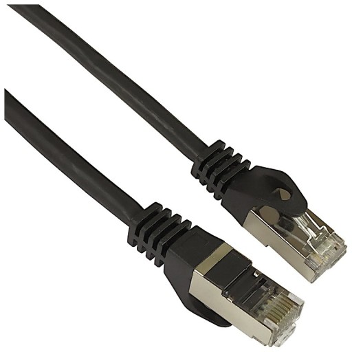 Kabel patchord LAN 3m komputerowy internetowy kat.6A S/FTP czarny LSOH
