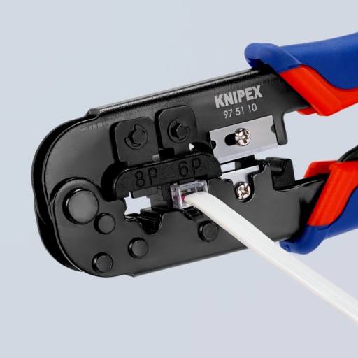 ОБЖИМНЫЕ ЩИПЦЫ KNIPEX ДЛЯ ВИТЫХ КАБЕЛЬНЫХ РАЗЪЕМОВ RJ11 RJ12 RJ45 975110