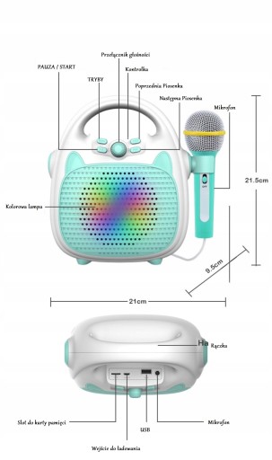 Динамик Микрофон Караоке Детский Bluetooth-набор