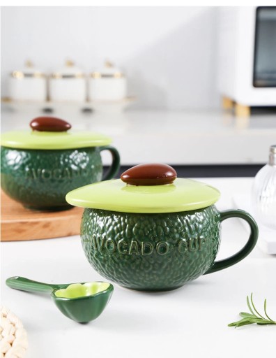 Filiżanka kawy z awokado Piękne owoce Ręcznie malowana ceramiczna zastawa stołowa pod szkliwem B