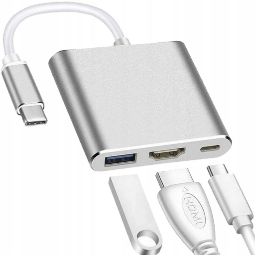 Адаптер USB-порта USB-C — HDMI + USB 3.1 + USB C HUB 3в1