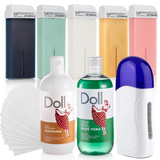 DOLL Xanitalia 5 szt WOSK DO DEPILACJI w rolce + PODGRZEWACZ LOTION OLEJEK