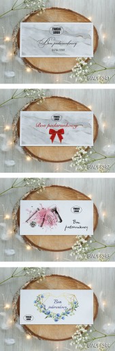 50 szt. boho vouchery bony karty podarunkowe LOGO