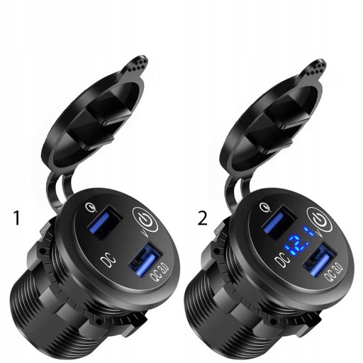 АВТОМОБИЛЬНОЕ ЗАРЯДНОЕ УСТРОЙСТВО ДЛЯ МОТОЦИКЛА 2x USB Вольтметр для быстрой зарядки ЗДАНИЕ