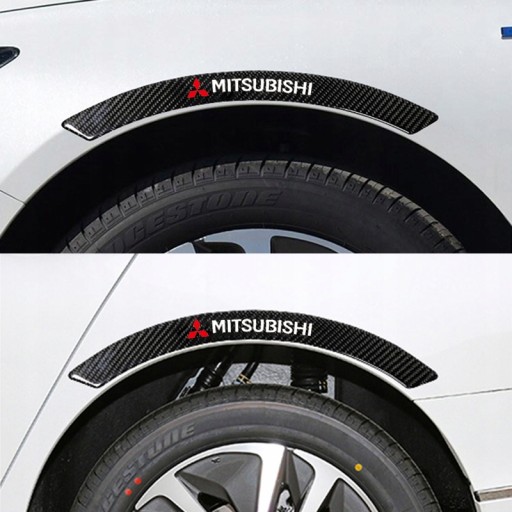 4 наклейки на боковые колеса автомобиля Mitsubishi