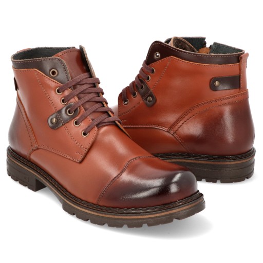 BUTY ZIMOWE PÓŁBUTY MĘSKIE SKÓRA OCIEPLANE TRZEWIKI GEPARD 210 BRL R 43