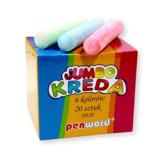 МЕЛ ДОРОЖНЫЙ ТОЛСТЫЙ, JUMBO, 20 шт. JB20 В КАРТОННОЙ УПАКОВКЕ