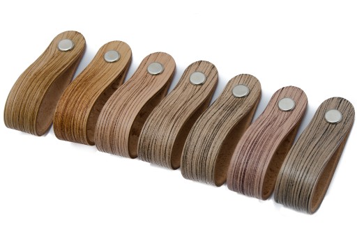 Skórzany uchwyt meblowy MAHOGANY WOOD 96mm