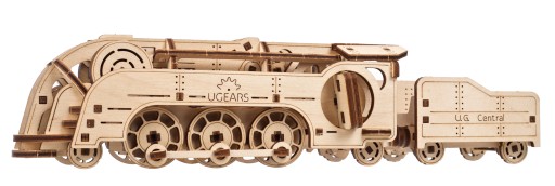 Деревянный механический 3D-пазл «Мини-локомотив» uGEARS Premium Puzzle