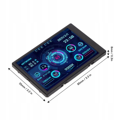 3,5-дюймовый IPS USB-мини-экран AIDA64 ПК, ОЗУ процессора