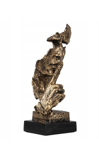 Скульптура - Тишина H-34см Цвет Золото и черный.