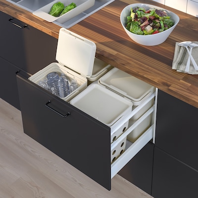 IKEA HALLBAR Набор мусорных корзин, светло-серый, 20 л