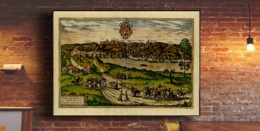 Старый план ГРОДНО 1599 г. 50х40см