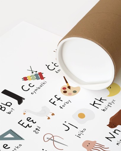 Plakaty edukacyjne dla dzieci 30x40 Alfabet + Kolory ZESTAW 2 SZT.