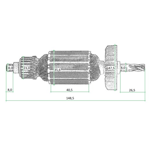 Ротор HITACHI DH 24 PB3 DH 24 PC3 DH 24 PM