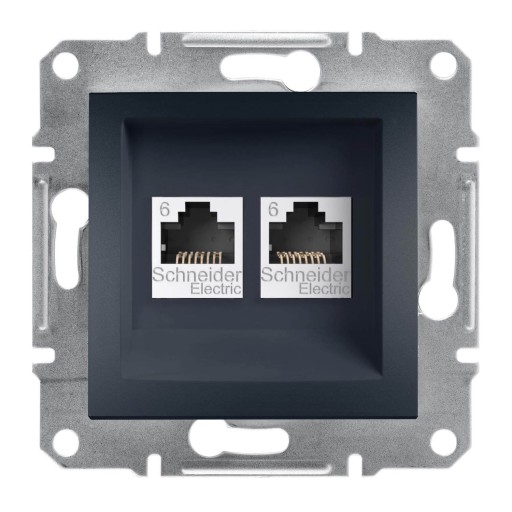 SCHNEIDER ASFORA РОЗЕТКА 2x RJ45 кат.6, UTP ANTRAC
