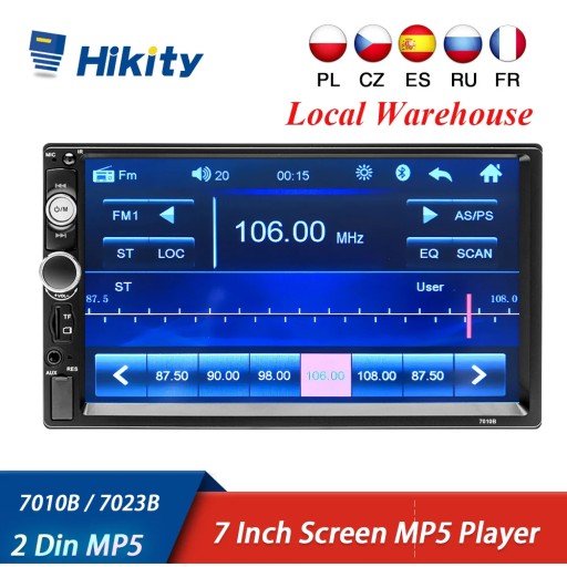 7010B с 12 стилями светодиодного радиоприемника 2 Din MP5 7 Bluetooth FM Aux