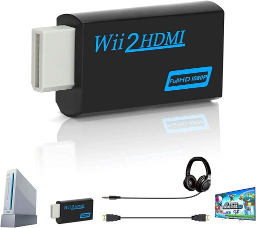 АДАПТЕР-ПРЕОБРАЗОВАТЕЛЬ АДАПТЕР NINTENDO WII на HDMI TV FULL HD NTSC PAL2024
