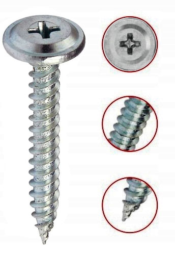 WKRĘTY PODKŁADKOWE SAMOGWINTUJĄCE 4,2x16mm METAL DREWNO 1000szt OCYNK KLIMA