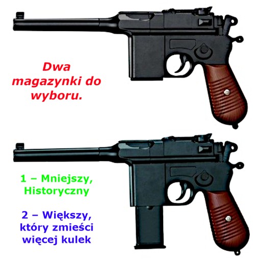 Металлический шариковый пистолет MAUSER C96 ASG, копия 100% металл + 2 диска