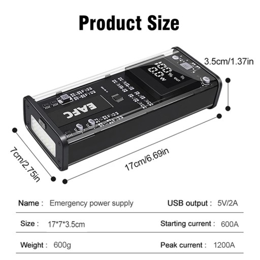 ПУСКОВОЕ УСТРОЙСТВО BOOSTER POWERBANK 12В 20000мАч