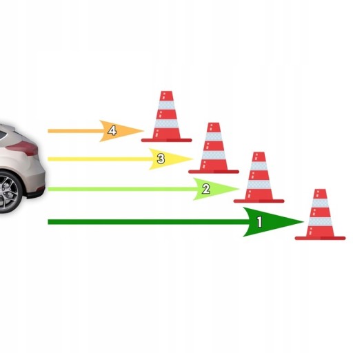 Zestaw czujników parkowania TYŁ Buzzer 16,5mm OEM CZARNE SREBRNE Lago