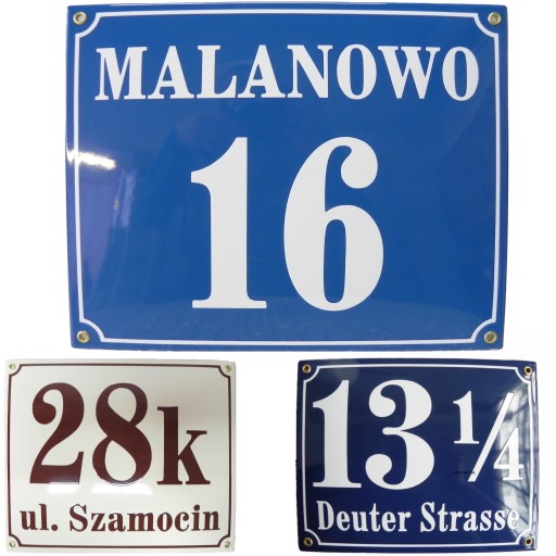 TABLICA ADRESOWA NUMER DOMU TABLICZKA METALOWA NA DOM 25x30 CM EMALIOWANA