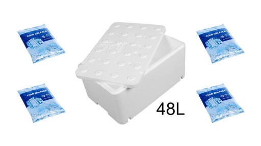 STYROBOX FISHBOX 48L + 4 ВСТАВКИ ДЛЯ ОХЛАЖДАЮЩЕГО ГЕЛЯ