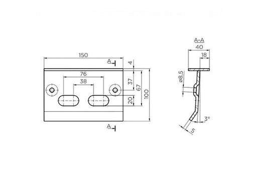 ODBÓJ OGRANICZNIK STOPER DO BRAMY ANTRACYT 6,7CM