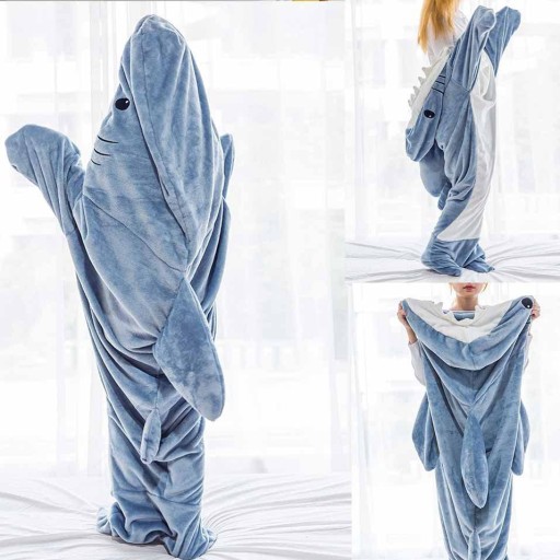 НОВЫЙ СПАЛЬНЫЙ МЕШОК-ОДЕЯЛО SHARK ДЛЯ ВЗРОСЛЫХ 140*190 СМ, XL, Высота 160-170 СМ