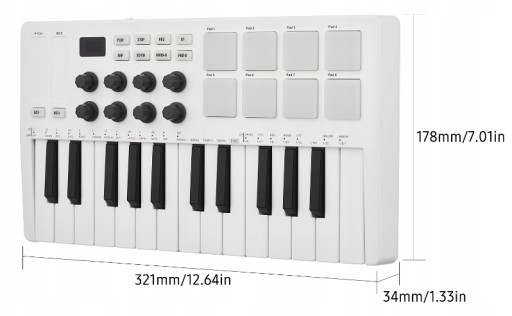 MIDI-клавиатура M-VAVE, 25 клавиш