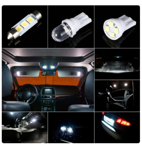 42 ШТ. АВТОМОБИЛЬНЫЕ ПОДСВЕТКИ LED 6500K 150LM 12V T10 C5W