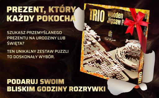 ESC WELT Trio Wooden Puzzles - 3 Drewniane Puzzle Prezent na Pieniądze